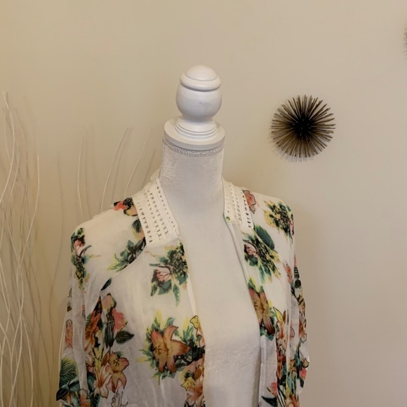 INC International Concepts Tropical-Print Kimono - Picture 3 of 4